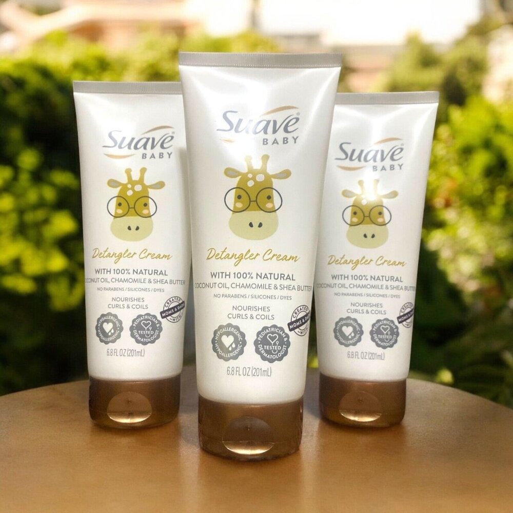 Suave Baby Detangler Cream 6.8oz ,No Parabens , Nourishes Curls & Coils 3 Pack